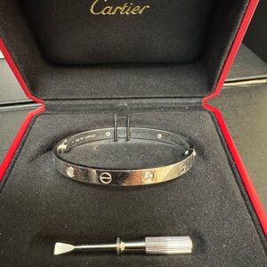 CARTIER LOVE BRACELET, CLASSIC MODEL, 4 DIAMONDS